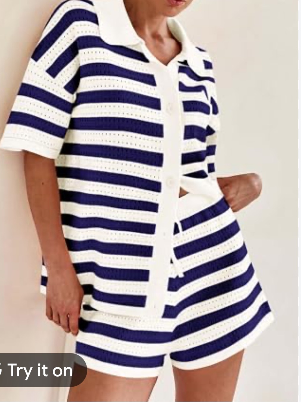 PRETTYGARDEN Women's 2 Piece Shorts Sets Casual
Summer Short Sleeve Striped